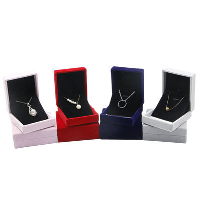 Vải nhung vật liệu Hanhong tùy chỉnh đúc hộp trang sức màu đỏ cho vòng cổ và nhẫn 6 * 6 * 4,6cm