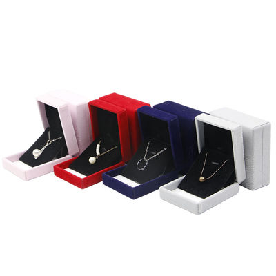 Vải nhung vật liệu Hanhong tùy chỉnh đúc hộp trang sức màu đỏ cho vòng cổ và nhẫn 6 * 6 * 4,6cm