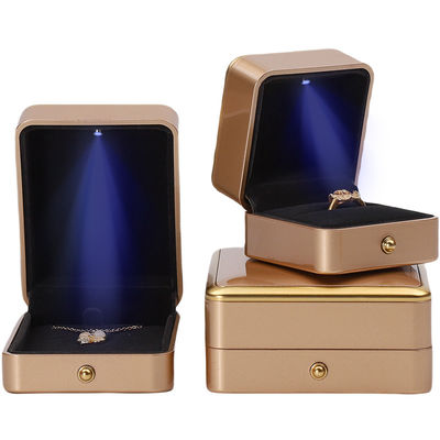 Mua Nhãn hiệu tùy chỉnh Light Gold LED Box đồ trang sức cho vòng đeo tay vòng cổ tai đeo vòng đeo online manufacture