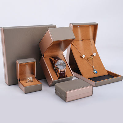OEM PU da LED hộp đồ trang sức, Handy Quảng trường đồ trang sức Luxury Packaging Box Set
