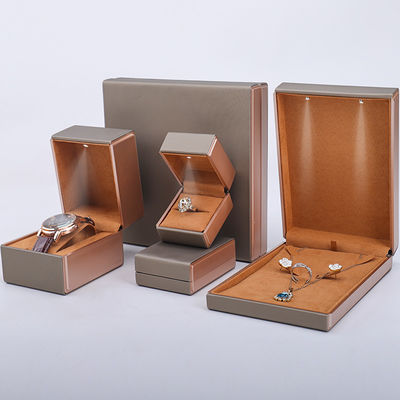 OEM PU da LED hộp đồ trang sức, Handy Quảng trường đồ trang sức Luxury Packaging Box Set