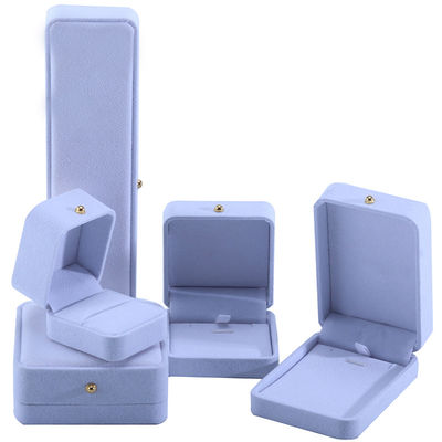 Hộp đóng gói đồ trang sức nhung màu trắng tùy chỉnh cho vòng đeo cổ vòng đeo tai Stud