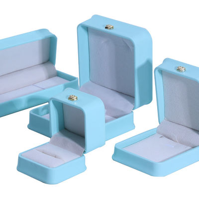 Mua Bao bì đồ trang sức màu xanh dương với thiết kế vương miện Logo tùy chỉnh Hanhong Chiếc hộp đồ đạc da PU sang trọng online manufacture