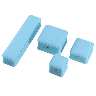 Bao bì đồ trang sức màu xanh dương với thiết kế vương miện Logo tùy chỉnh Hanhong Chiếc hộp đồ đạc da PU sang trọng