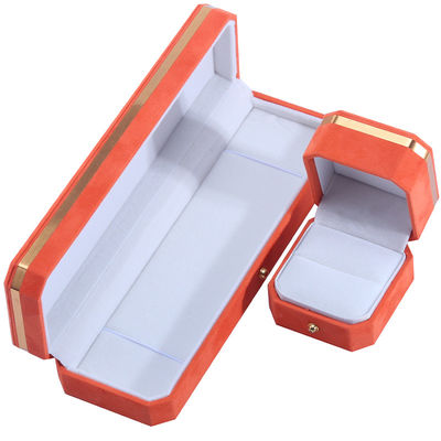Gói đồ trang sức cho vòng cổ cưới và nhẫn hộp nhung màu cam tùy chỉnh Hanhong