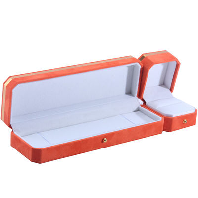 Gói đồ trang sức cho vòng cổ cưới và nhẫn hộp nhung màu cam tùy chỉnh Hanhong