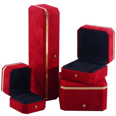 Mua Hộp đóng gói đồ trang sức nhung đỏ tùy chỉnh cho vòng đeo tai vòng cưới tại Hanhong online manufacture