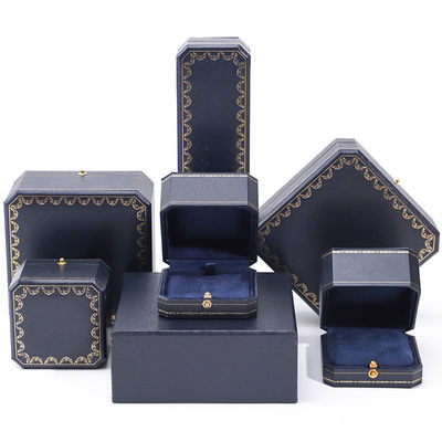 Mua Logo tùy chỉnh đồ trang sức gói thủ công hộp giấy hình vuông màu xanh dương cho hộp nhẫn nhựa sang trọng online manufacture