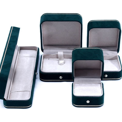 Mua Đơn vị hóa kích thước và logo tùy chỉnh hộp trang sức nhung xanh cho vòng cổ vòng tay online manufacture