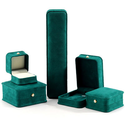 9*9*4.5cm Green Velvet Ring Quần áo trang sức Box cho Bàn đeo tay tùy chỉnh Bàn đeo tai