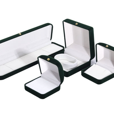 Nhập xưởng bán buôn sản xuất sang trọng đồ trang sức thủ công hộp đóng gói logo tùy chỉnh cá nhân cao cấp màu xanh đậm vòng cổ vòng tai nhẫn đóng gói hộp trang sức nhung