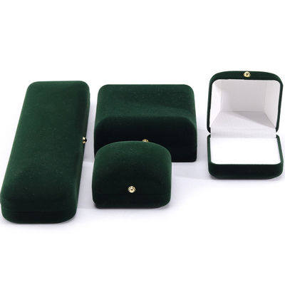 Nhập xưởng bán buôn sản xuất sang trọng đồ trang sức thủ công hộp đóng gói logo tùy chỉnh cá nhân cao cấp màu xanh đậm vòng cổ vòng tai nhẫn đóng gói hộp trang sức nhung