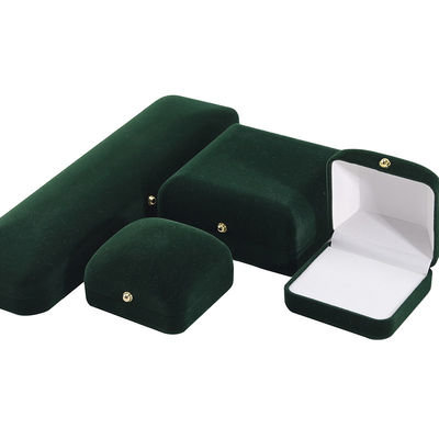 Nhập xưởng bán buôn sản xuất sang trọng đồ trang sức thủ công hộp đóng gói logo tùy chỉnh cá nhân cao cấp màu xanh đậm vòng cổ vòng tai nhẫn đóng gói hộp trang sức nhung