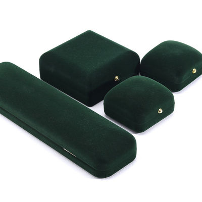 Nhập xưởng bán buôn sản xuất sang trọng đồ trang sức thủ công hộp đóng gói logo tùy chỉnh cá nhân cao cấp màu xanh đậm vòng cổ vòng tai nhẫn đóng gói hộp trang sức nhung