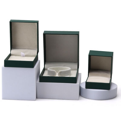 Đồ trang sức màu xanh lá cây sang trọng hộp giấy tai dây chuyền vòng đeo cổ vòng bọc Logo tùy chỉnh