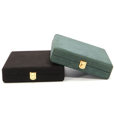 Đen Hanhong Custom Rounded Corner Microfiber Da Nhẫn đồ trang sức hộp đóng gói Luxury Set Pearl Necklace đồ trang sức hộp lưu trữ