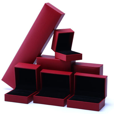 OEM Hồng giấy đồ trang sức Box Set Velvet Lining Custom đồ trang sức bao bì Case