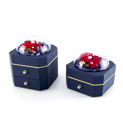 Hộp hoa đồ trang sức vòng vòng cổ hộp đồ trang sức với hoa hồng cho ngày Valentine bất ngờ