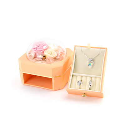 Hộp hoa đồ trang sức vòng vòng cổ hộp đồ trang sức với hoa hồng cho ngày Valentine bất ngờ