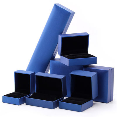 Mua Blue Luxury Paper Jewelry Box Custom Logo Ngọc tai Đeo cổ Đeo nhẫn Bao bì online manufacture