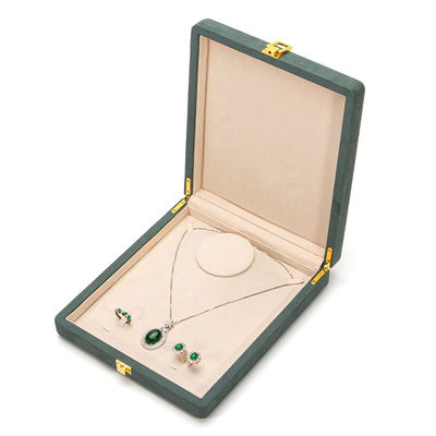 Mua Hộp lưu trữ đồ trang sức da màu xanh lá cây cho vòng cổ ngọc trai 20 * 23 * 5cm Hanhong Custom online manufacture