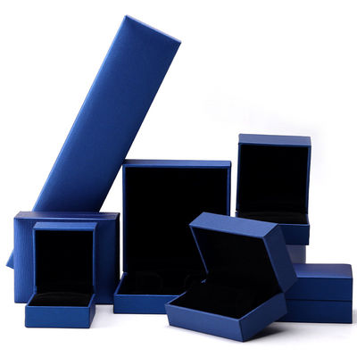 Blue Luxury Paper Jewelry Box Custom Logo Ngọc tai Đeo cổ Đeo nhẫn Bao bì