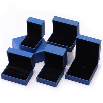 Blue Luxury Paper Jewelry Box Custom Logo Ngọc tai Đeo cổ Đeo nhẫn Bao bì