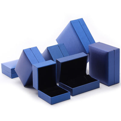Blue Luxury Paper Jewelry Box Custom Logo Ngọc tai Đeo cổ Đeo nhẫn Bao bì