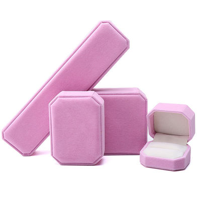 Hình dạng tám giác Hồng Flannelette Hộp trang sức cho vòng cổ Vòng tay Nhẫn phong cách mới nhất