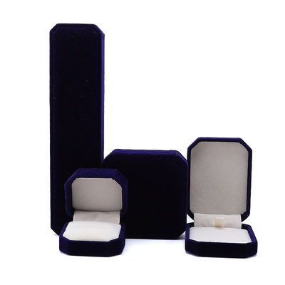 thanh lịch thủ công màu đen Octagonal Velvet Quần áo trang sức hộp cho vòng cổ Bức đeo tay nhẫn