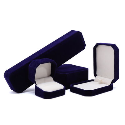 thanh lịch thủ công màu đen Octagonal Velvet Quần áo trang sức hộp cho vòng cổ Bức đeo tay nhẫn
