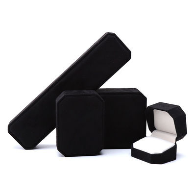 Tùy chỉnh hình chữ nhật Flannelette đen Hộp đồ trang sức cho vòng cổ Vòng tay và nhẫn