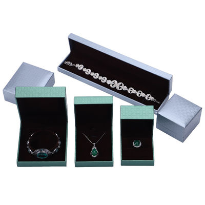 Hộp trưng bày đồ trang sức giấy xanh, vòng đeo tay đeo cổ vòng đeo cổ