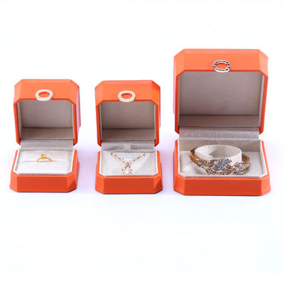 Mua Hộp đóng gói đồ trang sức da PU màu cam vuông cho vòng đeo cổ và nhẫn cưới online manufacture