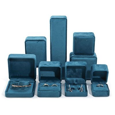 Mua Nhãn hiệu tùy chỉnh màu xanh đậm bóng mượt ướt Vải trang sức hộp quà tặng cho bao bì sang trọng online manufacture