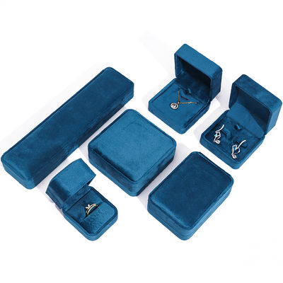 Sản xuất bán buôn bán nóng hộp đồ trang sức sang trọng hộp đồ trang sức tùy chỉnh logo cao cấp vòng cổ màu xanh lá cây vòng đeo tai nhẫn bao bì hộp đồ trang sức nhung