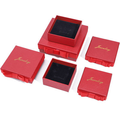 Mua Logo tùy chỉnh Hộp đồ trang sức giấy đỏ cho vòng cổ và bông tai Nhẫn hình chữ nhật thủ công online manufacture