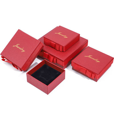 nắp và cơ sở đồ trang sức hộp tùy chỉnh Eco Friendly giấy màu đỏ đồ trang sức hộp