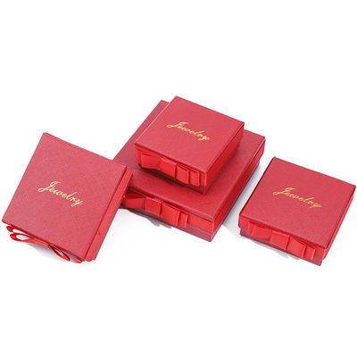 nắp và cơ sở đồ trang sức hộp tùy chỉnh Eco Friendly giấy màu đỏ đồ trang sức hộp
