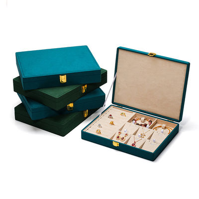 Hộp trang sức du lịch da PU di động cho bông tai màu xanh Stud Earring Case Organizer