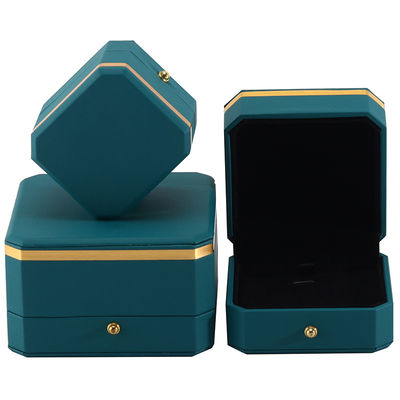 Mua Xanh đậm Upscale Octagonal faux da Luxury Box vàng trang trí đồ trang sức bao bì online manufacture