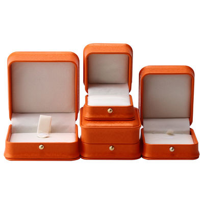 Orange Snow Grain Noble PU da đồ trang sức hộp để đóng gói lưu trữ sang trọng