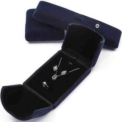 Trung Quốc sản xuất Bán buôn chất lượng cao Hộp đựng trang sức Tùy chỉnh hộp trang sức lớn sang trọng Bộ trang sức Vòng cổ Vòng tay Bông tai Nhẫn bao bì thủ công nhung xanh hai cửa Hộp đựng trang sức có logo