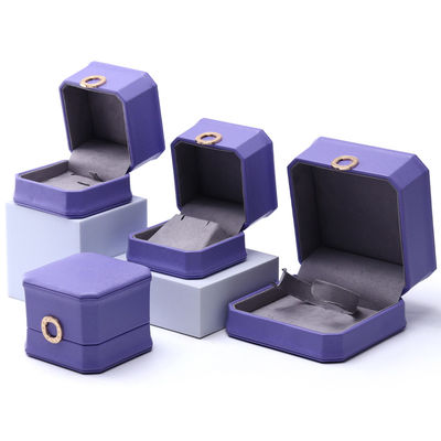 Mua Lôi cuốn màu tím hình tám góc PU da đồ trang sức hộp cho vòng tai Studs dây chuyền online manufacture