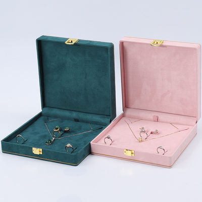 Soft Sleek Velvet Box Organizer Gold Buckle Luxury Jewelry Case OEM