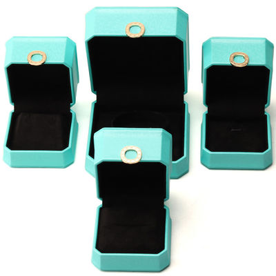 Huân giác Cyan Ring trang trí PU Da trang sức sang trọng Bao bì hộp tổ chức
