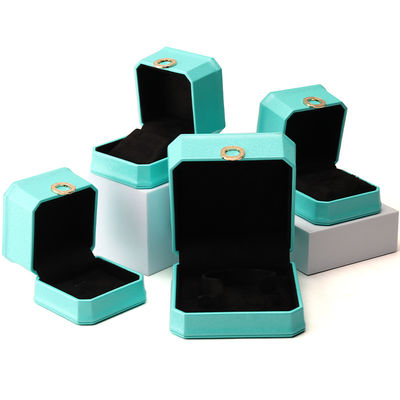 Huân giác Cyan Ring trang trí PU Da trang sức sang trọng Bao bì hộp tổ chức