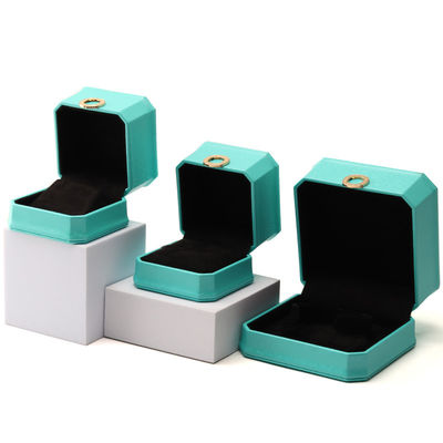 Huân giác Cyan Ring trang trí PU Da trang sức sang trọng Bao bì hộp tổ chức
