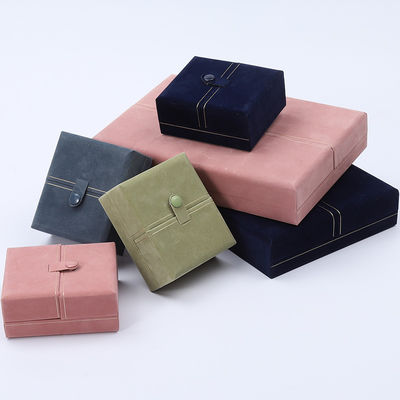 Bao bì vỏ đồ trang sức nhung mang thương hiệu tùy chỉnh đa chức năng với nút đóng
