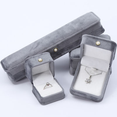 Xanh tròn góc ngọc trai trang trí nhung hộp đồ trang sức sang trọng đồ trang sức bao bì hộp